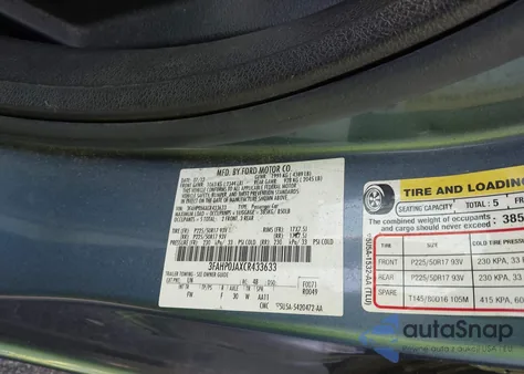 2012 Ford Fusion Sel из США, поврежденный, VIN 3FAHP0JAXCR433633